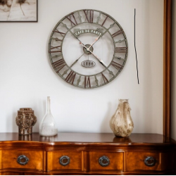 Mey İthalat® Eskitme Cafe de Paris 73 Cm Roma Rakamlı Duvar Saati