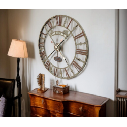 Mey İthalat® Eskitme Cafe de Paris 73 Cm Roma Rakamlı Duvar Saati