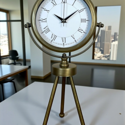 Mey İthalat® Eskitme Dekoratif Üç Ayaklı Masa Saati