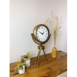 Mey İthalat® Eskitme Dekoratif Üç Ayaklı Masa Saati