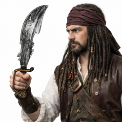 Mey İthalat® Eskitme Detaylı Plastik Korsan Kılıcı 45 cm