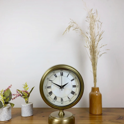 Mey İthalat® Eskitme Metal Anka Masa Saati 25×20 cm