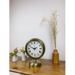Mey İthalat® Eskitme Metal Anka Masa Saati 25×20 cm