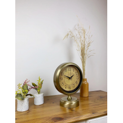 Mey İthalat® Eskitme Metal Dekoratif Masa Saati 25×20 cm