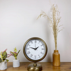 Mey İthalat® Eskitme Metal Retro Masa Saati 25×20 cm