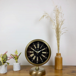 Mey İthalat® Eskitme Metal Zarif Masa Saati 25×20 cm