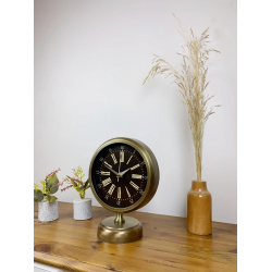 Mey İthalat® Eskitme Metal Zarif Masa Saati 25×20 cm