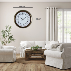 Mey İthalat® Eskitme Motifli 40 Cm Metal Duvar Saati