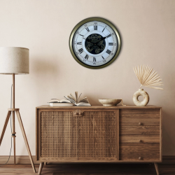 Mey İthalat® Eskitme Roma Rakamlı Elite 60 Cm Çarklı Duvar Saati