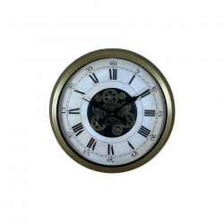 Mey İthalat® Eskitme Roma Rakamlı Elite 60 Cm Çarklı Duvar Saati