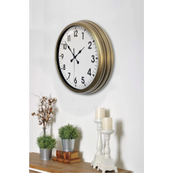 Mey İthalat® Eskitme Standart 40 Cm Metal Klasik Duvar Saati