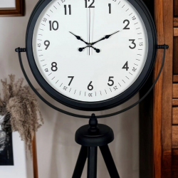 Mey İthalat® Eskitme Tripod Ayaklı Dekoratif Saat