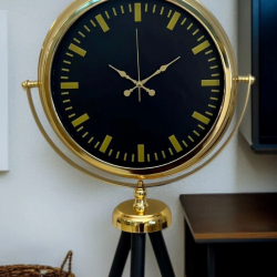 Mey İthalat® Eskitme Tripod Ayaklı Dekoratif Saat