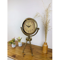 Mey İthalat® Eskitme Vintage Üç Ayaklı Masa Saati