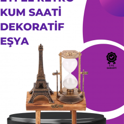 Mey İthalat® Ev, Ofis ve Kafeler İçin Retro Ahşap Kum Saati Dekorasyonu