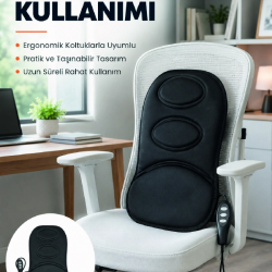 Mey İthalat® Ev ve Araç İçin Masaj Minderi Modlu Isıtmalı Titreşimli Koltuk Masaj Pedi