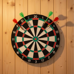 Mey İthalat® Ev ve Ofis İçin 17 İnç Dart Tahtası Seti 4 Adet Dart Oku Dahil