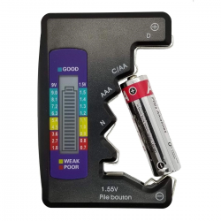 Mey İthalat®  Evrensel Dijital Pil Test Cihazı – AA, AAA, C, D, N, 9V ve Düğme Pil Uyumlu Mini Pil Kapasite & Seviye Ölçer