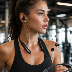 Mey İthalat® Extra Bass Kablosuz Kulaklık Uzun Bataryalı Neckband Tasarım