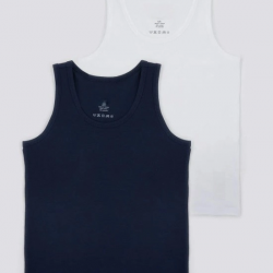 Mey İthalat® Fanila US1380 Navy-White