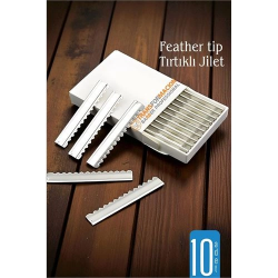 Mey İthalat® Feather Tip Tırtıklı Ustura Jileti 10 Adet 722119