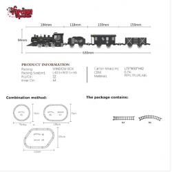 Mey İthalat® FF-1603C-4C IŞIKLI VE SESLİ BUHARLI TREN SETİ -VRD