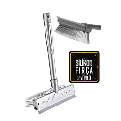 Mey İthalat® Fırçalı ve Silikon Uçlu Cam Sil Çekçek 2 Yönlü Temizlik Fırçası – 35x22 cm | Süpürme ve Sıyırma Fonksiyonlu | Ergonomik Saplı 423698