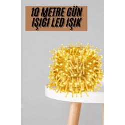 Mey İthalat® Fişli 10 Metre Günışığı Led Işık 3 Aydınlatma Modlu Dekoratif Ortam Aydınlatması