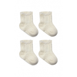 Mey İthalat® Fiyonklu Penye Soket Çorap 2li 10150 Naturel