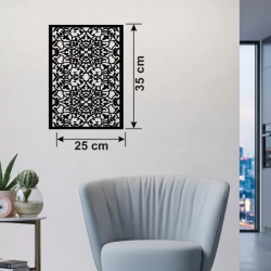 Mey İthalat® Floral Mandala Desenli Ahşap Duvar Tablosu - 25x35 cm Lazer Kesim Dekoratif Pano