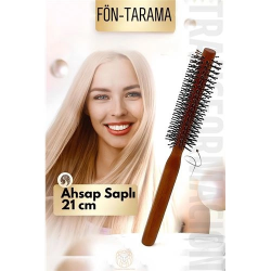 Mey İthalat®  Fön Fırçası Ahşap Saplı Tarama Fırçası 721202