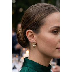 Mey İthalat® Füsun Küpesi Model Gold Renk Kelebek Model Pirinç Kadın Küpe