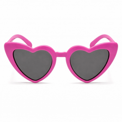 Mey İthalat® Fuşya Pembe Retro Kalp Gözlük – 80’ler 90’lar Stil Parti Gözlüğü
