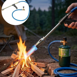 Mey İthalat® Gazlı Pürmüz Alev Tabancası Hortumlu Profesyonel LPG Yakıcı Mangal Kamp ve Atölye Kullanımı