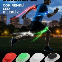 Mey İthalat® Gece Koşu Bilekliği: Su Geçirmez, 2 Fonksiyonlu, Işıklı Güvenlik Bandı