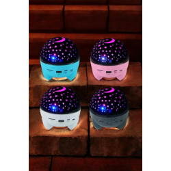 Mey İthalat® Gece Lambası Renkli Yıldızlı Gökyüzü Projeksiyon Gece Tavan Yansıtma