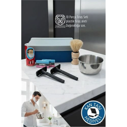 Mey İthalat® Geleneksel Tıraş Seti - 10 Parça Tıraş Kutulu Set
