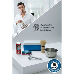 Mey İthalat® Geleneksel Tıraş Seti - 9 Parça Tıraş Kutulu Set
