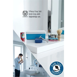 Mey İthalat® Geleneksel Tıraş Seti - 9 Parça Tıraş Kutulu Set