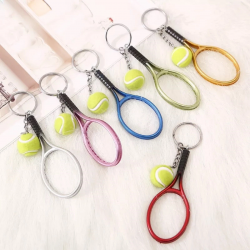Mey İthalat®  Gerçekçi Tenis Raketi Tasarımlı Şık Anahtarlık Kolye Çanta Süsü Tennis Keychain