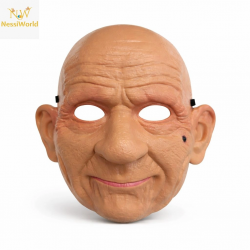 Mey İthalat® Gerçekçi Yaşlı Adam Maskesi – Lateks Görünümlü Plastik Korku Maskesi