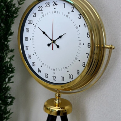 Mey İthalat® Gold 24 Saat Göstergeli Özel Tasarım Tripod Ayaklı Saat