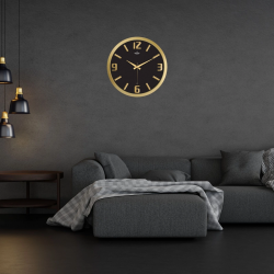 Mey İthalat® Gold 39 Cm Kabartma Rakamlı Duvar Saati