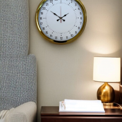 Mey İthalat® Gold 40 Cm Metal 24 Saat Göstergeli Özel Tasarım Duvar Saati