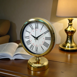 Mey İthalat® Gold Asaleti Roma 25 x 20 Cm Metal Masa Saati