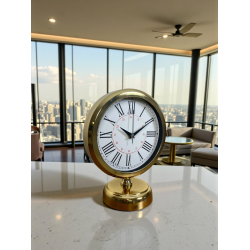 Mey İthalat® Gold Asaleti Roma 25 x 20 Cm Metal Masa Saati