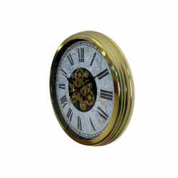 Mey İthalat® Gold Atlas Royale 60 Cm Çarklı Duvar Saati