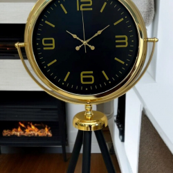 Mey İthalat® Gold Dekoratif Tasarım Tripod Ayaklı Saat