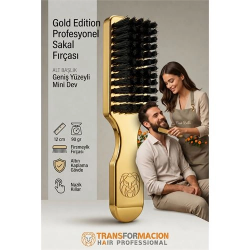 Mey İthalat® Gold Edition Profesyonel Sakal Fırçası - Geniş Yüzeyli Dolaşık Açıcı ve Şekillendirici   723298