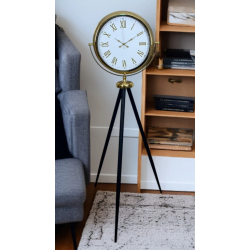 Mey İthalat® Gold Göz Alıcı Tripod Ayaklı Duvar Saati